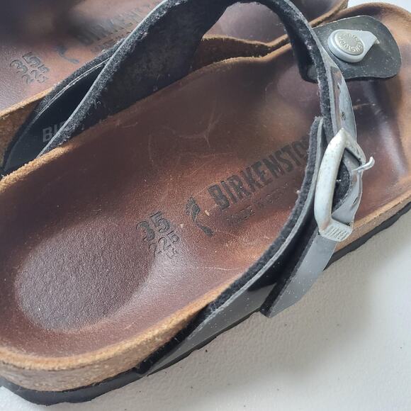 Birkenstock Sandals Womens Size 35 Black Gizeh Thong Cork Footbed Comfort - Picture 6 of 9